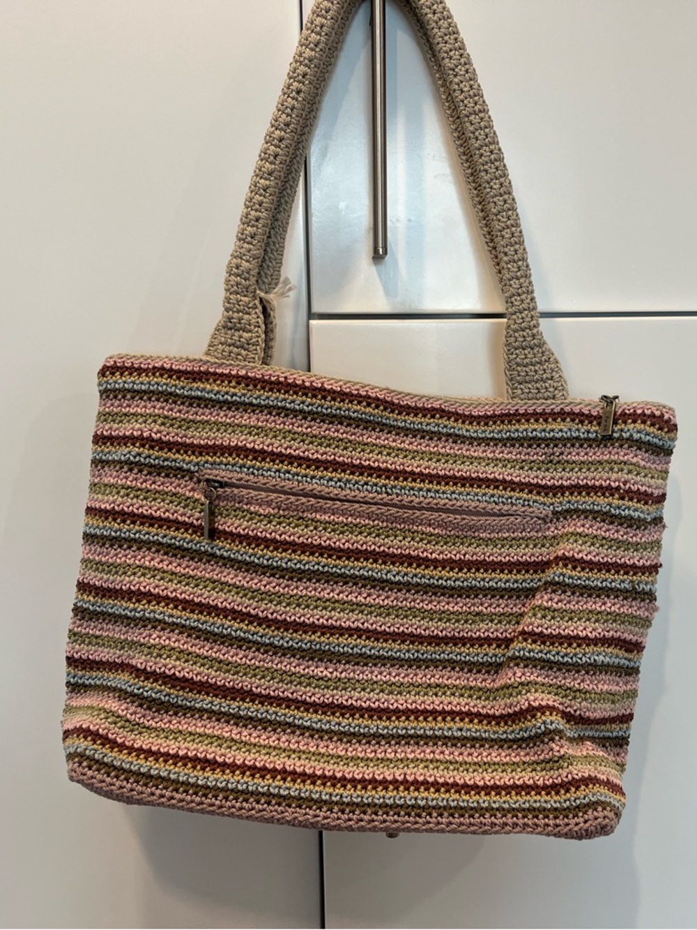 NEW The Sak Crafted Classics Carryall - Hand Crochet in Pink Multi - Picture 6 of 6